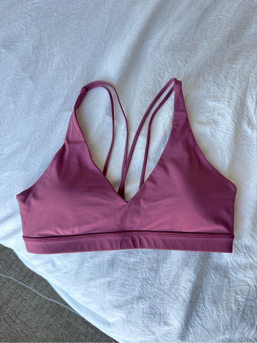 Lululemon strappy sports bra pink
